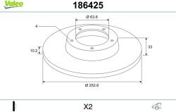 VALEO Disc frana VALEO 186425 (186425) - fixbox