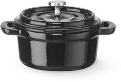 HENDI Zománcozott öntöttvas fazék, HENDI, 0, 27L, Fekete, 130x100x(H)48mm