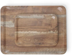 AmerBox Melamin Felszolgáló Tálca - 240x340 mm, Fa mintázattal (508916)