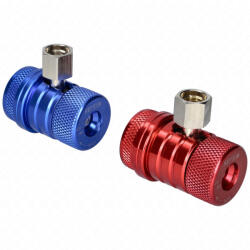 Value Töltő csatlakozó pár autóklíma R1234yf HP(piros) és LP (kék), biztonsági záras VALUE