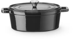 HENDI Zománcozott öntöttvas fazék, , 4, 4L, Fekete, 365x290x(H)115mm (626887)