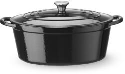 HENDI Zománcozott öntöttvas fazék, HENDI, 6, 88L, Fekete, 405x255x(H)134mm
