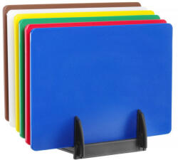 HENDI 6 darabos HACCP vágódeszka-készlet tartóval, HENDI, 6 db. , 450x300mm (825686)