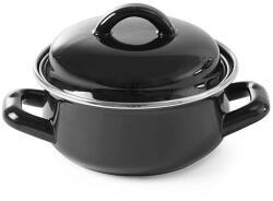 HENDI Leveses & szószos edény - fedővel, , fekete, 0, 8L, ⌀140x(H)110mm (625705)