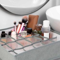 Bewello Szövet tárolódoboz - 32 x 32 x 10 cm - 24 zseb - szürke Bewello BW2080 (BW2080)