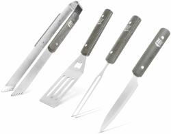 BBQ Grillező eszköz szett - 4 db-os - fa nyéllel, táskában BBQ 56304C (56304C)