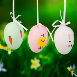 Húsvéti dekoráció - tojás szett - 3 féle - 6 cm - 6 db / csomag CMK-8043 (CMK-8043)