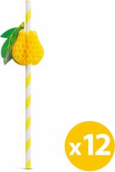 Family Papír szívószál - 3D gyümölcs - 197 x 6 mm - 12 db / csomag Family 57603B (57603B) - tutiar