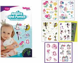 Tytoo Angyalok és pónik tetoválás matrica szett - 51 db / csomag Tytoo TY50275 (TY50275)