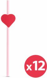 Family Papír szívószál - Szív - 197 x 6 mm - 12 db / csomag Family 57603A (57603A)