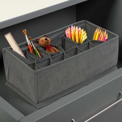 Bewello Szövet tárolódoboz - 32 x 16 x 11 cm - 12 zseb - szürke Bewello BW2079 (BW2079)