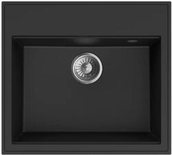 MOFÉM Zenit 1b 1 Medencés Gránit Mosogatótálca 560*510; 215mm Mély Csaptelep Futrat Nélkül; Ráépíthető; Metál Fekete (760012801n3)