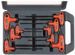 EXTOL PREMIUM 5 év Torx kulcs klt. , 9db ; CV. , gumírozott T-nyelű, T10×100, T15×100, T20×100, T25×150, T27×150, T30×150, T40×150, T45×200,