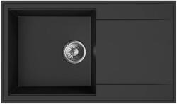 MOFÉM Zenit 78 1b1d 1 Csepptálcás Gránit Mosogatótálca 780*460; 215mm Mély Csapt. Furat Nélkül; Ráépíthető; Metál Fekete (760012802n3)
