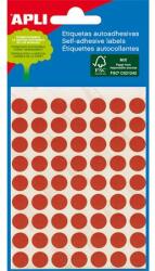 APLI Etikett, 8 mm kör, kézzel írható, színes, APLI, piros, 288 etikett/csomag (LCA2046) - officesprint