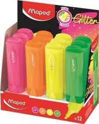 Maped Szövegkiemelő display, 1-5 mm, MAPED "Glitter Fluo Peps", vegyes fluoreszkáló színek (IMA740248) - officesprint