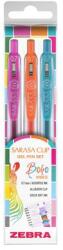 Zebra Zseléstoll készlet, 0, 33 mm, nyomógombos, ZEBRA "Sarasa Clip Boho Vibes", 3 különböző szín (TZ99432) - officesprint