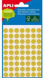 APLI Etikett, 8 mm kör, kézzel írható, színes, APLI, sárga, 288 etikett/csomag (LCA2044) - officesprint