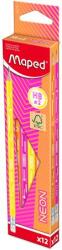 Maped Grafitceruza radírral, HB, háromszögletű, MAPED "Black`Peps Neon", vegyes színek (IMA853717) - officesprint