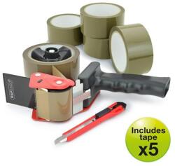 Rapesco Csomagzáró gép, RAPESCO "Germ-Savvy® 960", 5 db barna csomagolószalaggal, 1 db késsel (IR1581) - officesprint