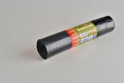 Mazzini Szemeteszsák, újrahasznosított húzófüles, 130 l, 10 db, 75x100 cm, 32 , MAZZINI, fekete (KHK918) - officesprint