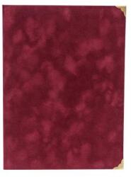  Oklevéltartó, A4, exkluzív, plüss, 4 fém sarokkal, bordó (ISKE185) - officesprint