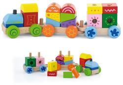 Viga Toys Fából készült vonat kockákkal Viga (51946-viga-50534-dre-vla-s-kost)