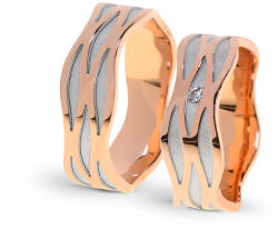 Capri Karikagyűrű párban 14K arany 11, 1 gr, gyémánt kõvel 0, 028 ct, CP11376GY