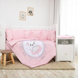 Lorelli ágynemű garnitúra Trend kombi ágyhoz - Little Bear Pink (57541)