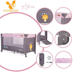 Cangaroo Africa 1 szintes utazóágy 14 kg pink (108552)