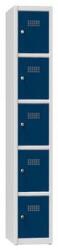 Polak Fém szekrény, 5 doboz, 1850 x 300 x 500 mm, szürke/sötétkék