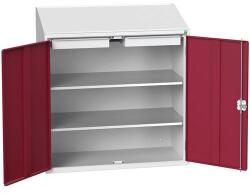 bott Economy ferde íróasztal szekrény, 2 polc, 1 fiók, 113 x 105 x 55 cm, szürke-piros