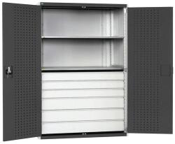 bott Fiókos műhelyszekrény Bott Cubio 160, 200 x 130 x 65 cm, 2 polc, 6 fiók, szürke-antracit