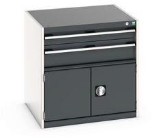 bott Műhely fiókos szekrény Bott Cubio 200, 80 x 80 x 75 cm, 2 fiók, 1 szekrény, szürke-antracit