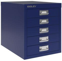 Bisley fém konténer, 5 fiókos, kék