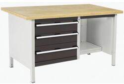 bott Műhelyasztal Bott Cubio Tároló, 84 x 150 x 75 cm, 3 fiók, polcok, multiplex, szürke-antracit