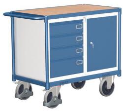 Cordes Műhelykocsi szekrénnyel és 4 fiókkal, 93 x 119 x 60 cm, kék