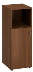 Alfa Office Alfa 500 közepes, keskeny szekrény, 106, 3 x 40 x 47 cm, nyitott polccal és ajtóval - balos kivitel, dió mintázat