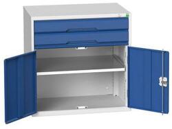 bott Műhely fiókos szekrény Bott Verso, 80 x 80 x 55 cm, 2 fiók, 1 szekrény, szürke-kék