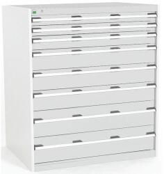 bott Műhely fiókos szekrény Bott Cubio, 120 x 105 x 75 cm, 8 fiókos, szürke-szürke