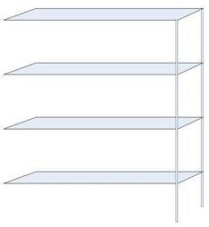 Schulte Design Andras fém polcállvány, hozzáépíthető, 250 x 200 x 40 cm, 1 600 kg, 4 polccal, horganyzott