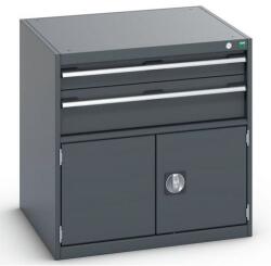 bott Műhely fiókos szekrény Bott Cubio 200, 80 x 80 x 75 cm, 2 fiók, 1 szekrény, antracit-antracit