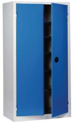 Acial fém műhelyszekrény, 198 x 120 x 50 cm, szürke/kék