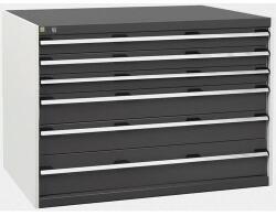 bott Műhely fiókos szekrény Bott Cubio, 90 x 130 x 75 cm, 6 fiókos, szürke-antracit