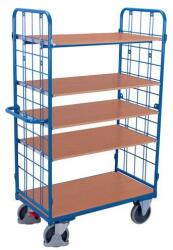 Cordes Hálós oldalakkal ellátott polcos kocsi, 5 polccal, 500 kg-ig, 118, 5 x 62 x 182 cm, kék