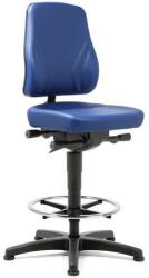 Bimossa Munkaszék Bimos All In One 9631 siklóval, lábtartóval, bőr üléssel, alacsony háttámlával, kék