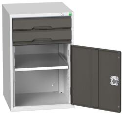 bott Műhely fiókos szekrény Bott Verso, 80 x 52, 5 x 55 cm, 2 fiók, 1 szekrény, szürke-antracit