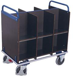 Variofit Irattartó kocsi, 12 rekesszel, 400 kg-ig, 110, 5 x 70 x 118, 5 cm, kék