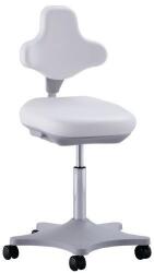 Bimossa Munkaszék Bimos Labster 9103 kerekekkel, lábtartó nélkül, bőr, fehér/szürke