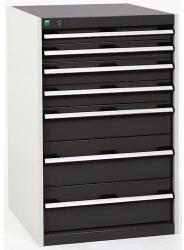 bott Műhely fiókos szekrény Bott Cubio, 100 x 65 x 65 cm, 7 fiókos, szürke-antracit